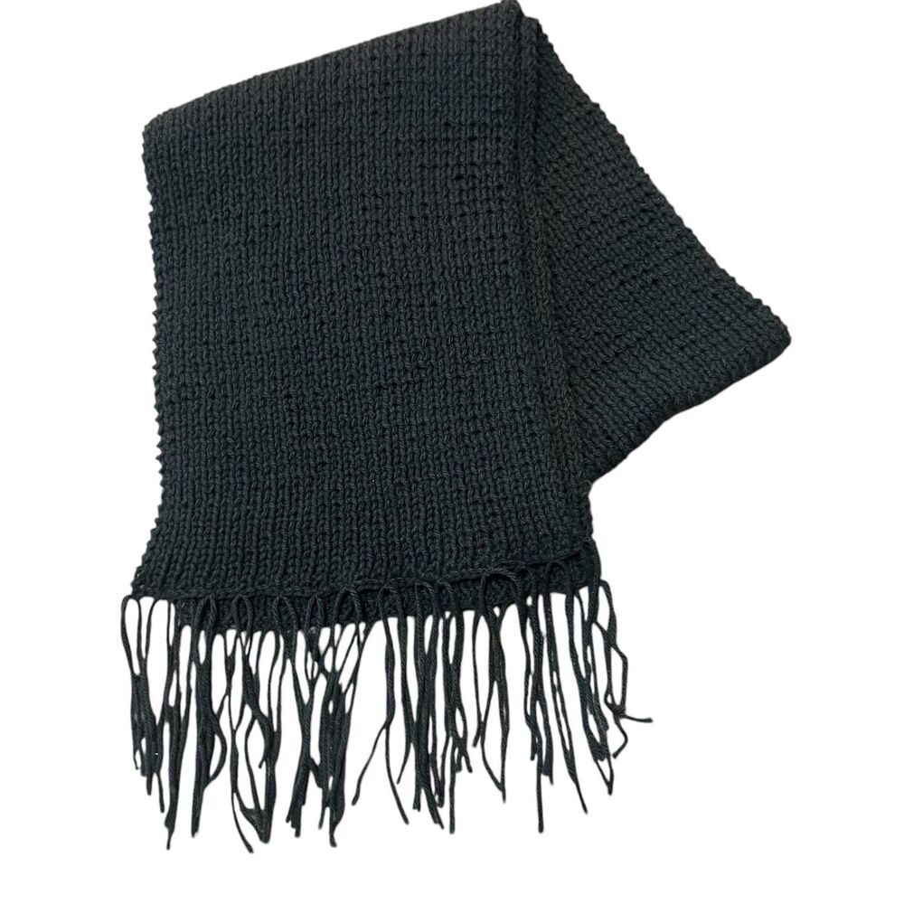 Dark Gray Handmade Wide Scarf